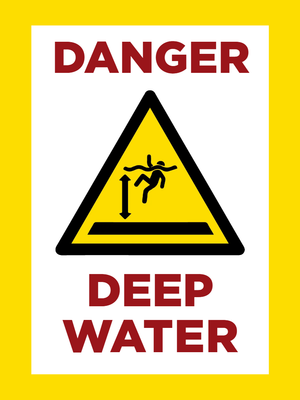 Custom Outdoor Yard Signs Multiple Sizes Danger Deep Water