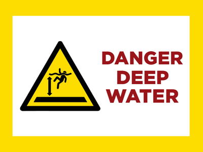 Custom Outdoor Yard Signs Multiple Sizes Danger Deep Water