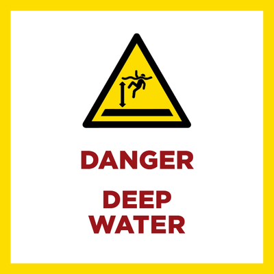 Custom Outdoor Yard Signs Multiple Sizes Danger Deep Water