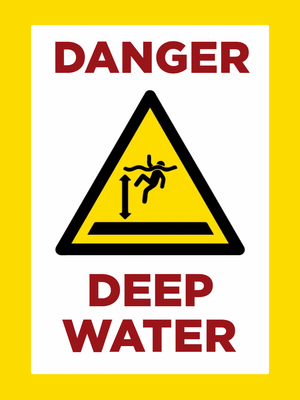 Custom Outdoor Yard Signs Multiple Sizes Danger Deep Water