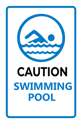 Custom Outdoor Yard Signs Multiple Sizes Swimming Pool Caution