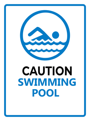 Custom Outdoor Yard Signs Multiple Sizes Swimming Pool Caution