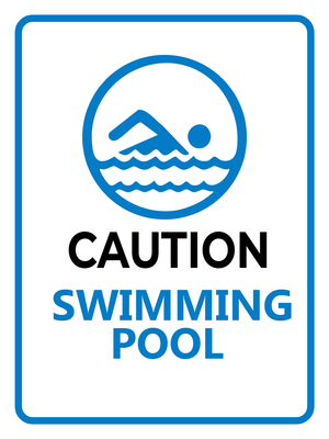 Custom Outdoor Yard Signs Multiple Sizes Swimming Pool Caution