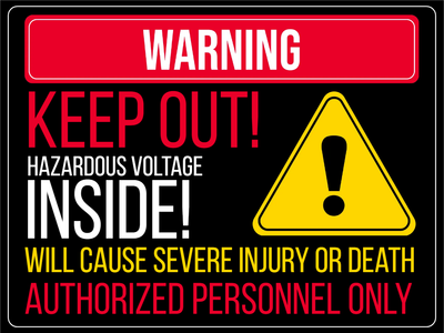 Custom Outdoor Yard Signs Multiple Sizes Hazardous Voltage