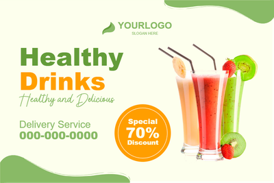 Custom Outdoor Yard Signs Multiple Sizes Healthy Drinks