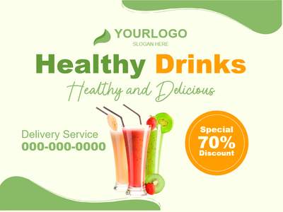 Custom Outdoor Yard Signs Multiple Sizes Healthy Drinks