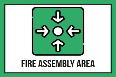Custom Outdoor Yard Signs Multiple Sizes Fire Assembly Area
