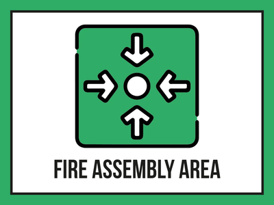 Custom Outdoor Yard Signs Multiple Sizes Fire Assembly Area