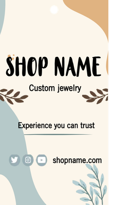 Custom Hang Tags Multiple Sizes Custom Jewelry