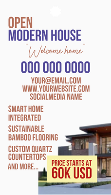 Custom Hang Tags Multiple Sizes Modern House
