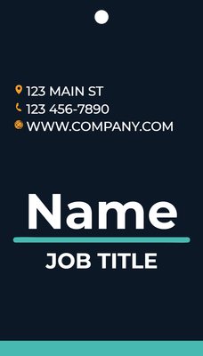 Custom Hang Tags Multiple Sizes Blue Job Title