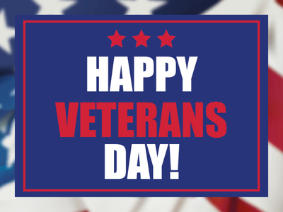 Custom Outdoor Yard Signs Multiple Sizes Happy Veterans Day Sign