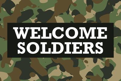 Custom Outdoor Yard Signs Multiple Sizes Welcome Soldiers