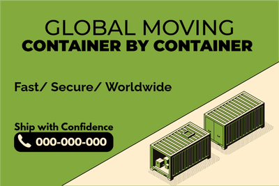 Custom Outdoor Yard Signs Multiple Sizes Global Moving Container by Container