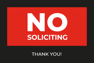 Custom Outdoor Yard Signs Multiple Sizes Not Allowing Solicitation
