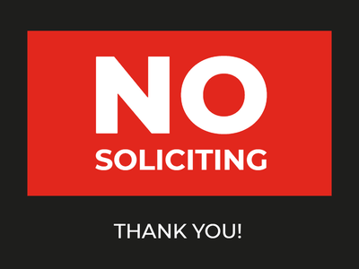 Custom Outdoor Yard Signs Multiple Sizes Not Allowing Solicitation