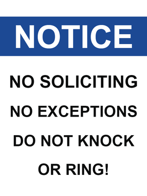 Custom Outdoor Yard Signs Multiple Sizes No Soliciting Notice