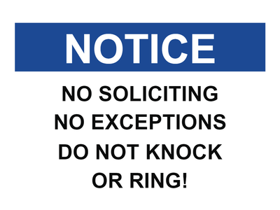 Custom Outdoor Yard Signs Multiple Sizes No Soliciting Notice