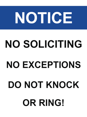 Custom Outdoor Yard Signs Multiple Sizes No Soliciting Notice