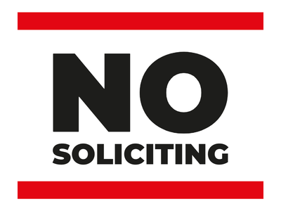 Custom Outdoor Yard Signs Multiple Sizes No Soliciting Anytime
