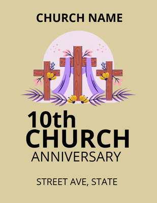 Custom Postcards Multiple Sizes Church Anniversary