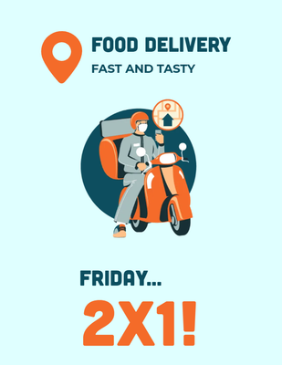 Custom Postcards Multiple Sizes Food Delivery