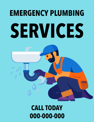 Custom Postcards Multiple Sizes Emergency Plumbing Services