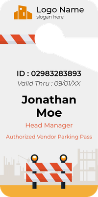 Custom Parking  Passes Multiple Sizes  Head Manager