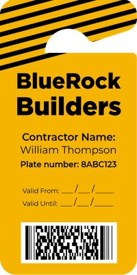 Custom Parking  Passes Multiple Sizes Blue Rock