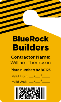 Custom Parking  Passes Multiple Sizes Blue Rock