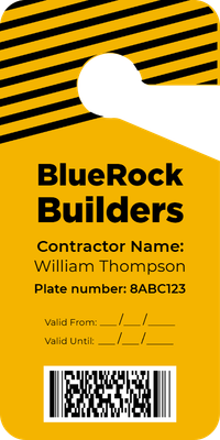 Custom Parking  Passes Multiple Sizes Blue Rock