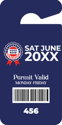 Custom Parking  Passes Multiple Sizes Voting Permit