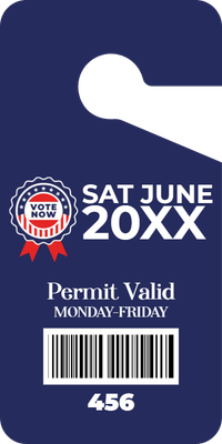 Custom Parking  Passes Multiple Sizes Voting Permit