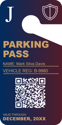 Custom Parking  Passes Multiple Sizes Authorized Pass
