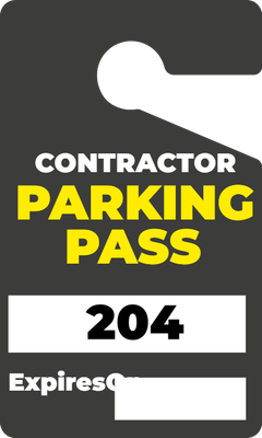 Custom Parking  Passes Multiple Sizes Parking Pass