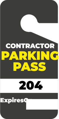 Custom Parking  Passes Multiple Sizes Parking Pass