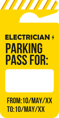 Custom Parking  Passes Multiple Sizes Electrician Pass