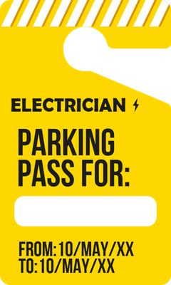Custom Parking  Passes Multiple Sizes Electrician Pass