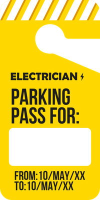 Custom Parking  Passes Multiple Sizes Electrician Pass