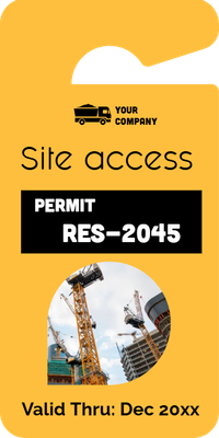 Custom Parking  Passes Multiple Sizes Site Access