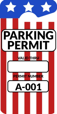 Custom Parking  Passes Multiple Sizes Permit Tag