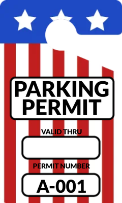 Custom Parking  Passes Multiple Sizes Permit Tag
