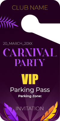 Custom Parking  Passes Multiple Sizes Carnival Pass