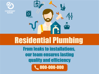 Custom Outdoor Yard Signs Multiple Sizes Quality Residential Plumbing