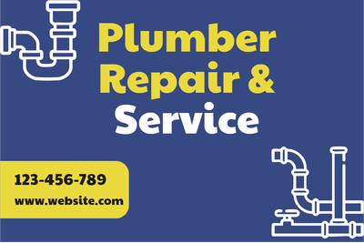 Custom Outdoor Yard Signs Multiple Sizes Plumber Repair Service