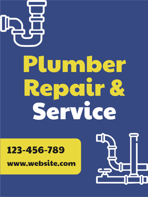Custom Outdoor Yard Signs Multiple Sizes Plumber Repair Service