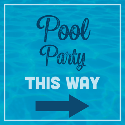 Custom Outdoor Yard Signs Multiple Sizes  Pool Party This Way