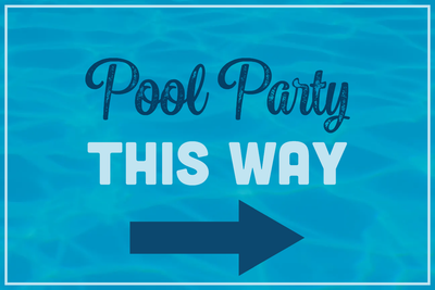 Custom Outdoor Yard Signs Multiple Sizes  Pool Party This Way