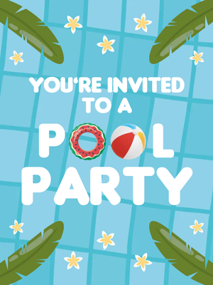 Custom Outdoor Yard Signs Multiple Sizes Pool Party Invitation
