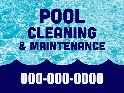 Custom Outdoor Yard Signs Multiple Sizes Pool Cleaning Maintenance